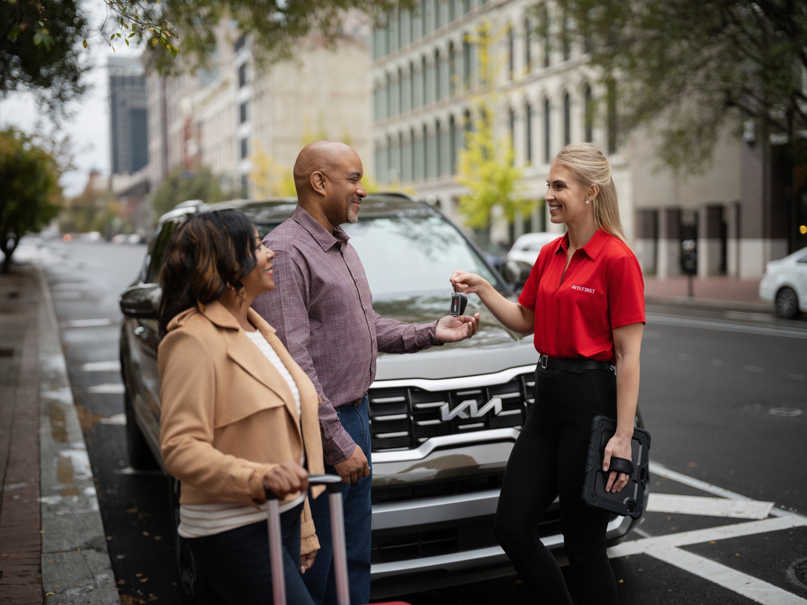 Airport interior — Avis customer walking