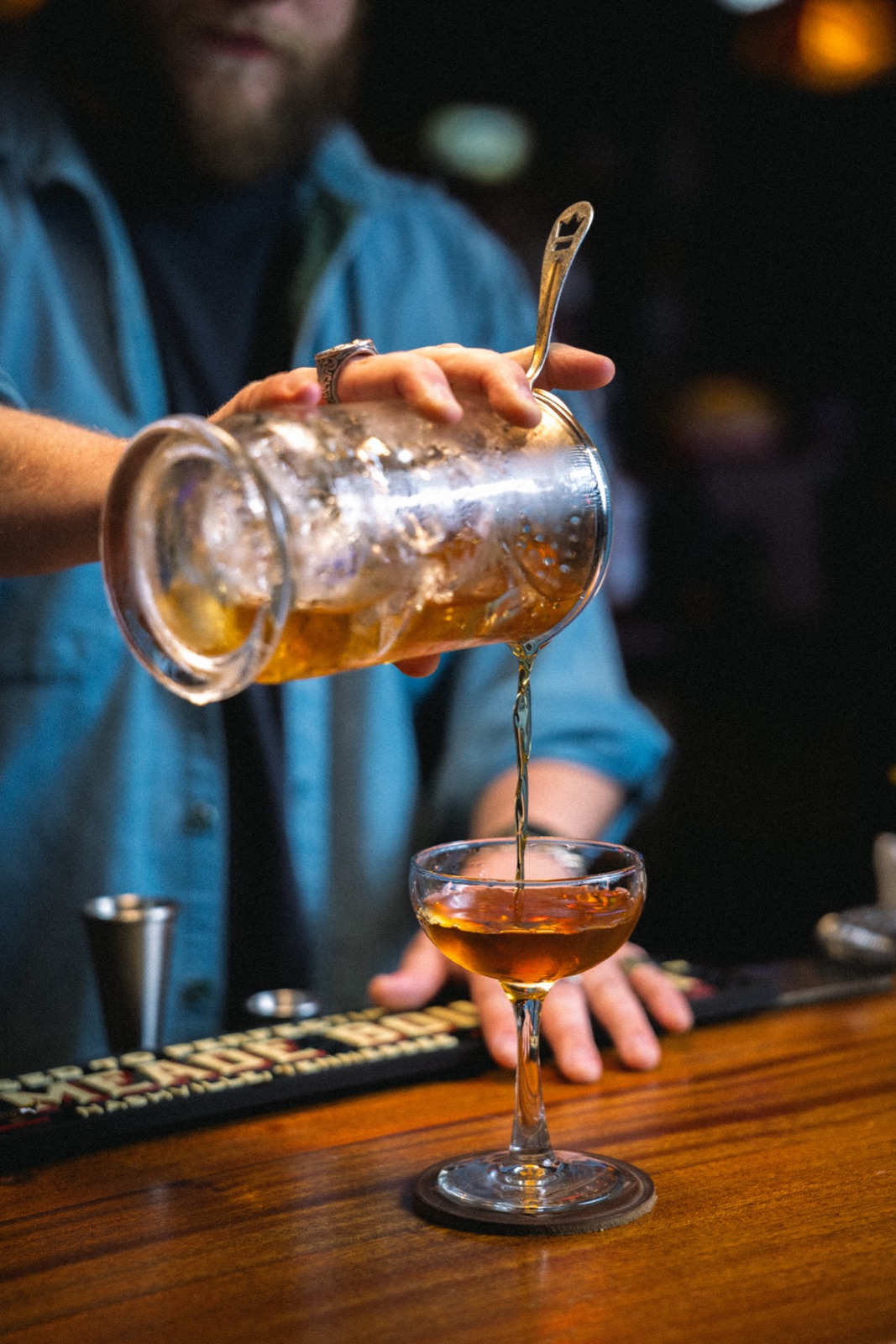 Close-up drinks cheers — warm tones